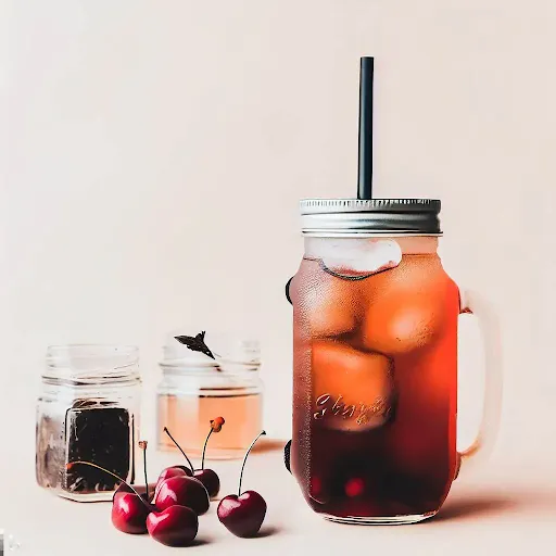 Cherry Iced Tea [450 Ml, Mason Jar]