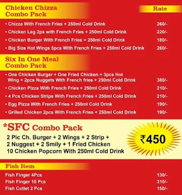 Sfc Food Funda menu 