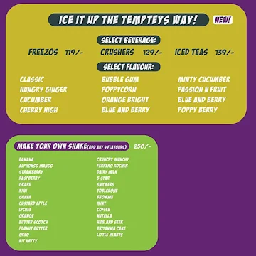 Tempteys menu 