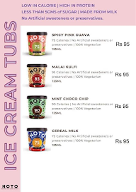 NOTO - Healthy Ice Cream menu 2