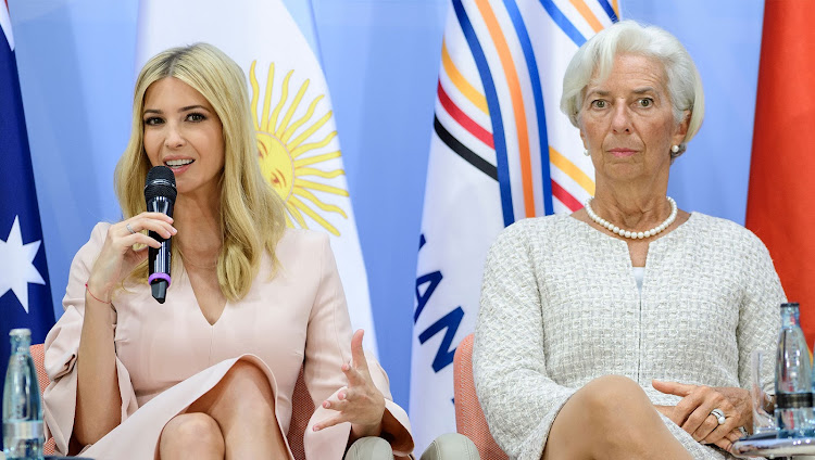 Ivanka Trump and Christine Lagarde attend a panel discussion titled 'Launch Event Women's Entrepreneur Finance Initiative' on the second day of the G20 summit.