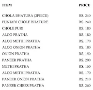 Chole Bhatura And Parathas menu 1