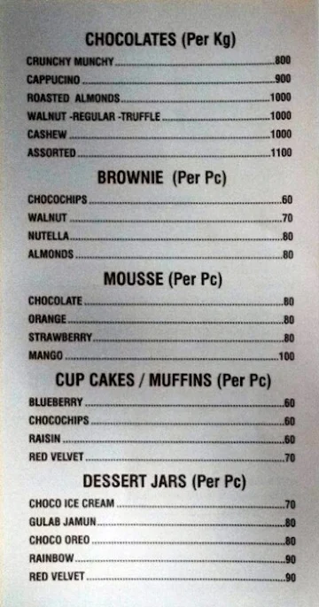 Ambarsio Bake Studio menu 