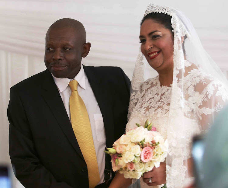 POWER COUPLE: Western Cape judge president John Hlophe and judge Gayaat Salie-Hlophe during their wedding in Cape Town in April 2015