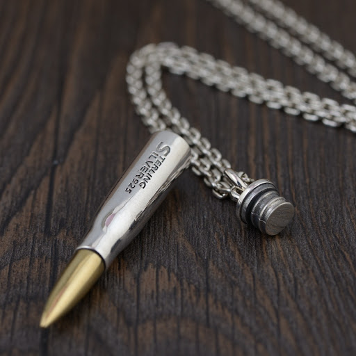 Title 8, S925 Silver Vintage Craft Necklace Pendant Bull...