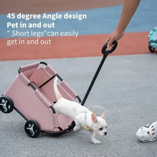 Dog Stroller 4 Wheels Portable Folding Dog Cart Pet Stroller for Travelling Shopping Walking Playing Suitable for Dogs a
