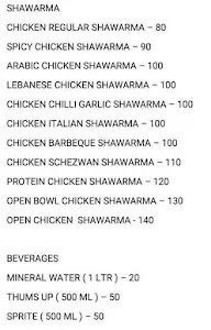 The street food restaurant menu 2