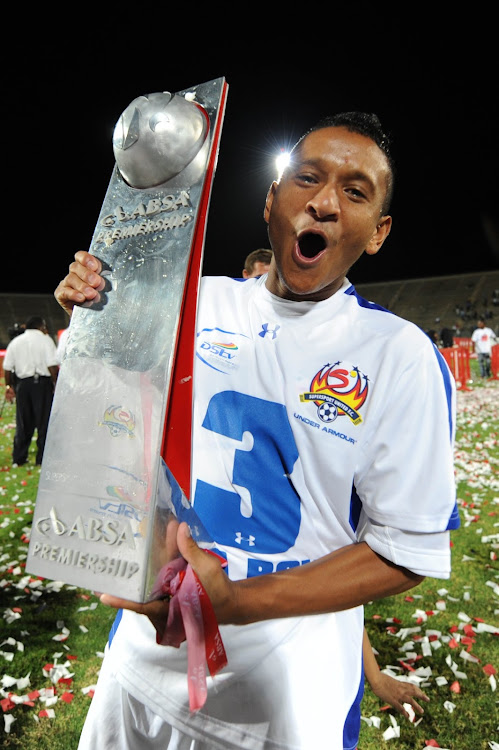 Serial winner Daine Klate with the Absa Premiership trophy he won with SuperSport United in 2008/09.