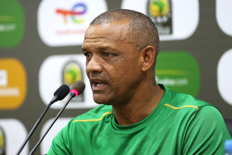 South Africa head coach Duncan Crowie during the 2023 U17 African Cup of Nations South Africa Press Conference held at the Mohamed Hamlaoui Stadium in Constantine, Algeria on 29 April 2023.