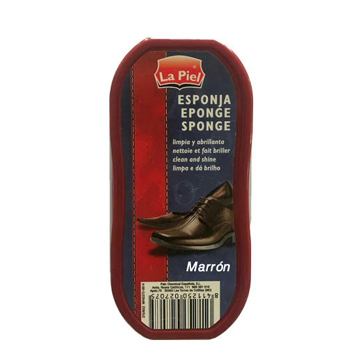 Esponja Calzado La Piel Ovalada Brillo Express Marrón La Piel