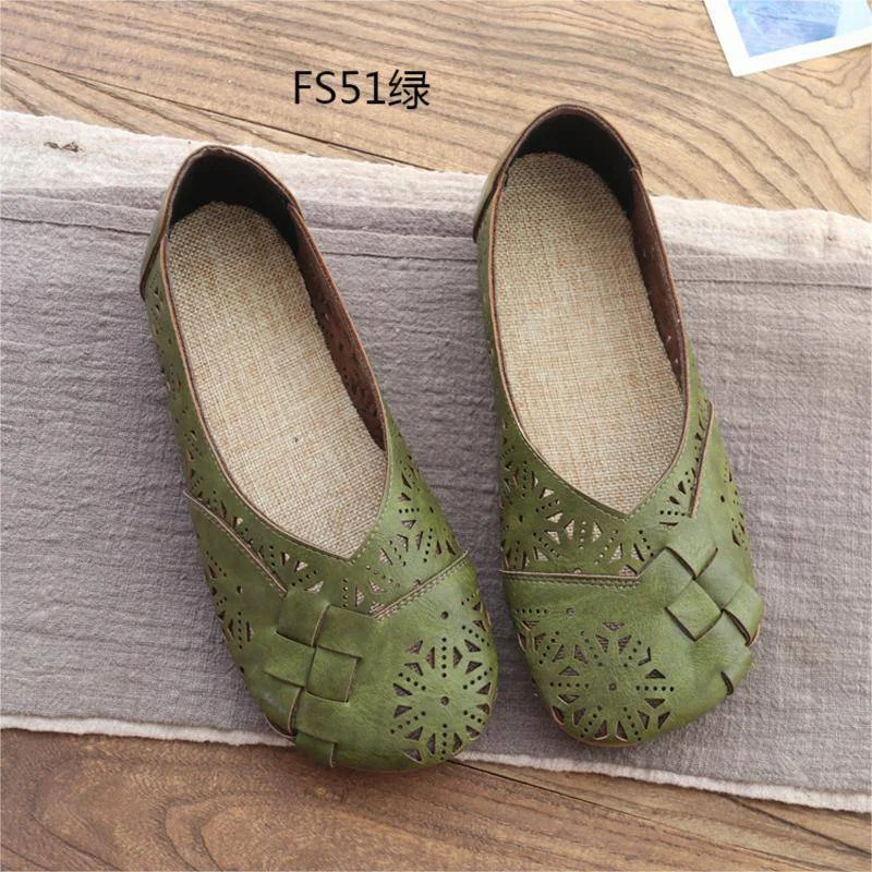 Vrouwen schoenen met platte zool, comfortabel, holle en ondiepe instap, ideaal voor dagelijks gebruik en veel loopplezier.