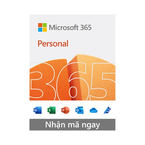 Phần mềm Microsoft 365 Personal - 12 tháng - Dành cho 1 người - 5 thiết bị/tài khoản - Word, Excel, PowerPoint - 1TB OneDrive (Key điện tử)
