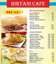 Biryani Cafe menu 1