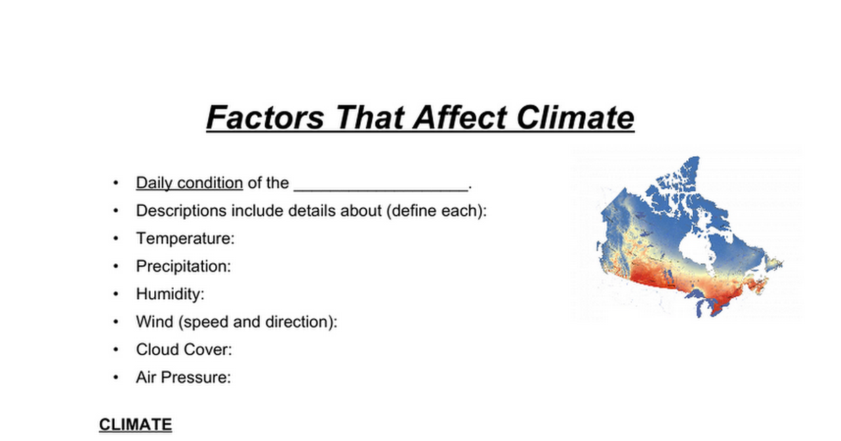 factors affecting climate change research paper