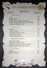 Sri Ganesh Tiffins menu 3