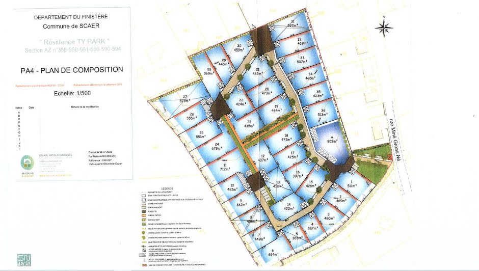 Vente terrain  445 m² à Scaer (29390), 41 500 €