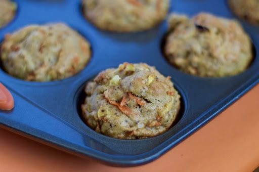 These are definitely some hearty muffins. Packed full of healthy ingredients, these make a great start to your day with a cup-a-joe, or glass of milk.