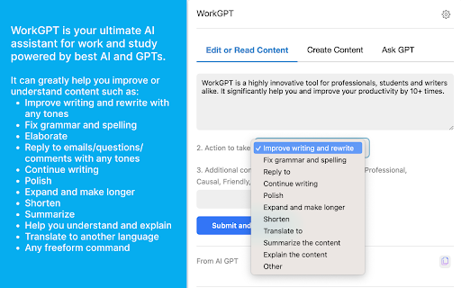 WorkGPT - Your Ultimate AI GPT for Work (with ChatGPT, Gemini, Claude)