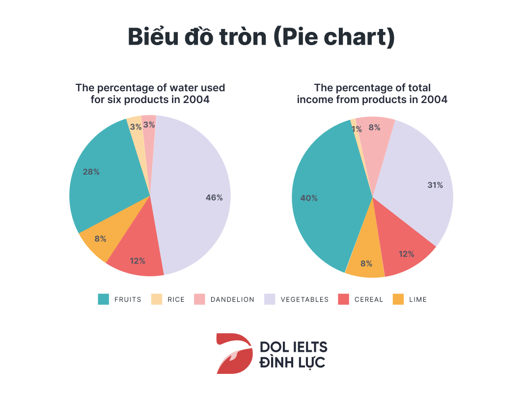 Biểu đồ tròn IELTS (Pie chart) hình ảnh ví dụ
