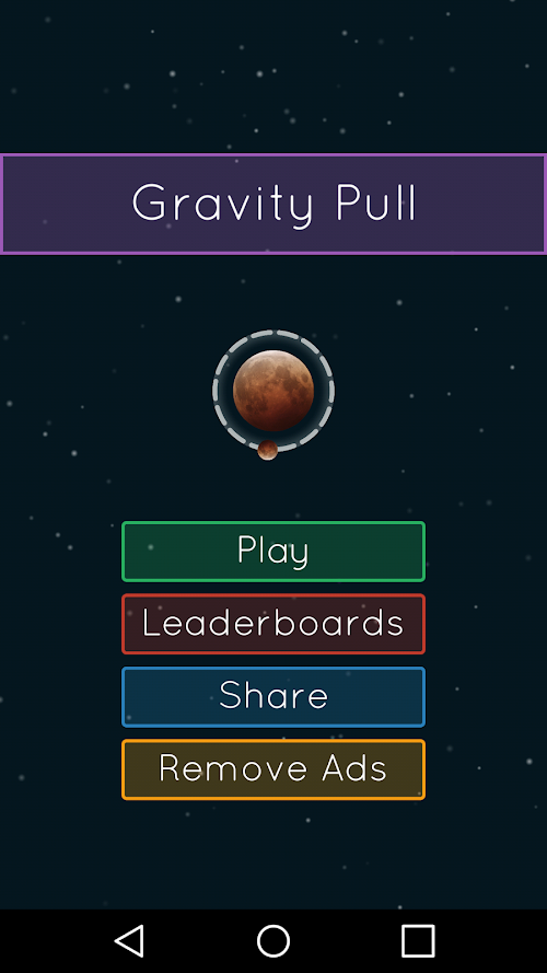 Android application Gravity Pull screenshort
