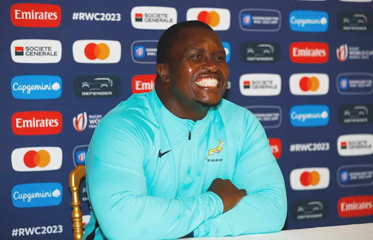 Trevor Nyakane during a Springboks' media conference at Grand Hotel des Sablettes Plage in Toulon on Wednesday.