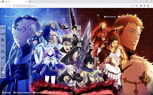 Black Clover Wallpaper New Tab