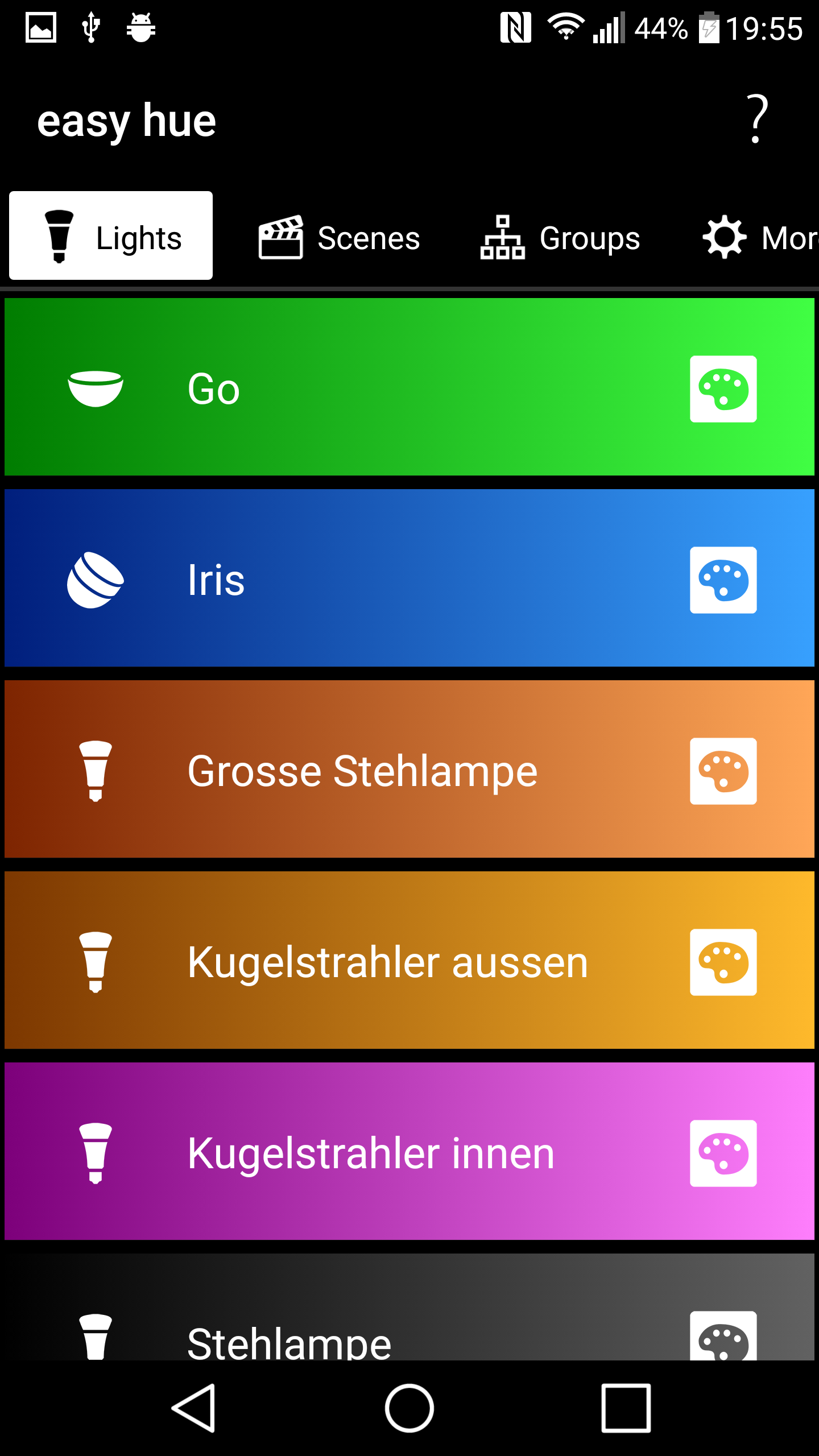 Android application easy hue   (for Philips Hue) screenshort