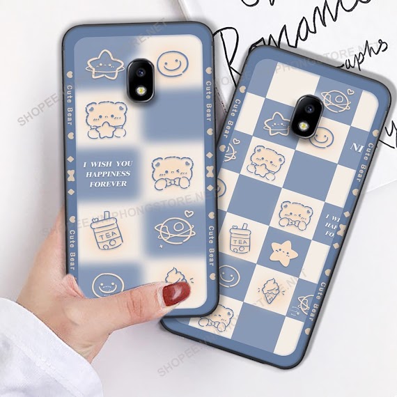 Ốp Lưng Samsung J3 Pro / J5 Pro / J7 Pro / J7 Plus In Họa Tiết Caro, Mẫu Gấu Cực Đáng Yêu / Ốp Gấu Cute Giá Rẻ