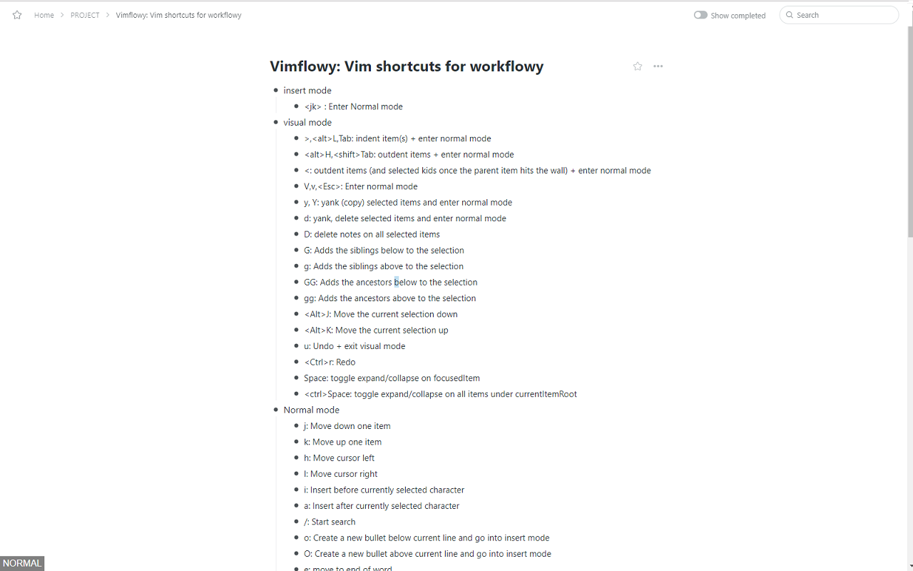 Vimflowy Preview image 3