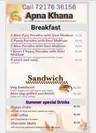 Apna Khana menu 1