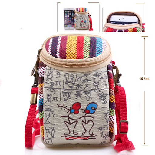Title 2, Canvas mobile phone coin purse provides a conve...