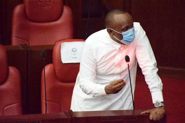 Nairobi County Assembly Majority Leader Abdi Hassan Guyo speaking during a special sitting on April 16, 2021