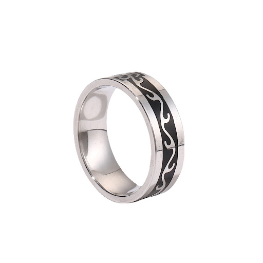 Title 3, Mens Fashion Simple Geometric Titanium Steel R...