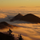 White cloudy mountains