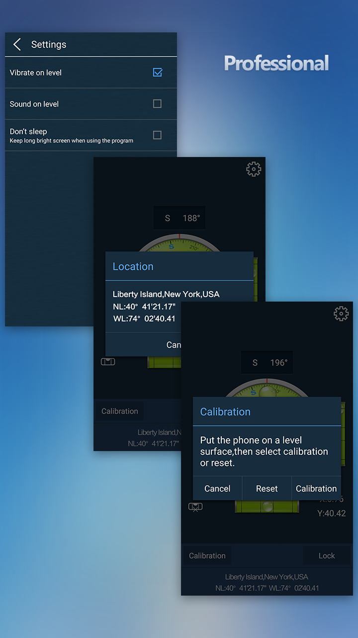 Bubble Level Pro - Compass Screen 3