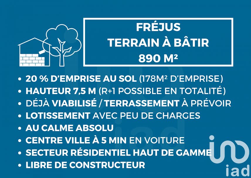 Vente terrain  890 m² à Frejus (83600), 380 000 €