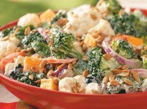 Festive Broccoli-Cauliflower Salad Recipe