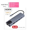 Hub Type C 5In1 - Cổng Chuyển Đổi Hub Usb Type - C To Hdmi, Usb 3.0, Rj45, Pd Type - C Cho Laptop Táo