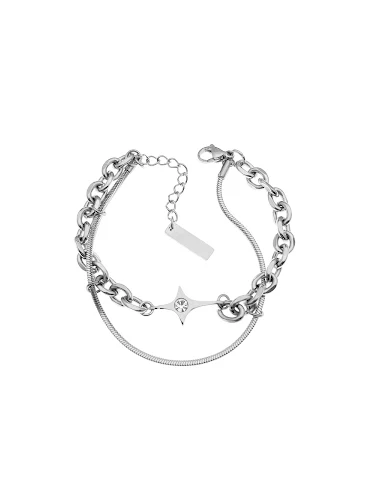 Modisches Doppelarmband mit Sternkr - 0