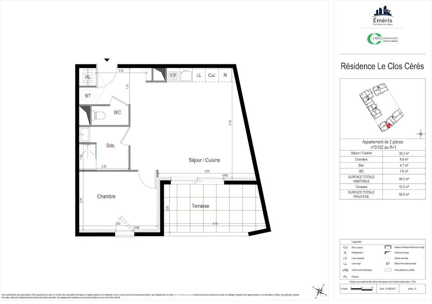 Vente appartement 2 pièces 46 m² à Mauguio (34130), 217 000 €