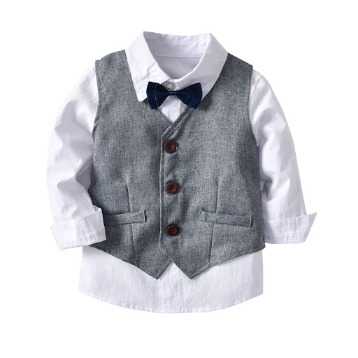 Title 4, Boys long-sleeved shirt and vest trousers outf...