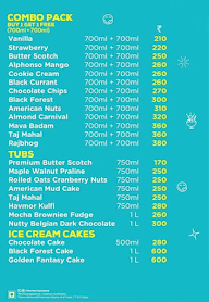 Havmor Havfunn Ice Cream menu 1