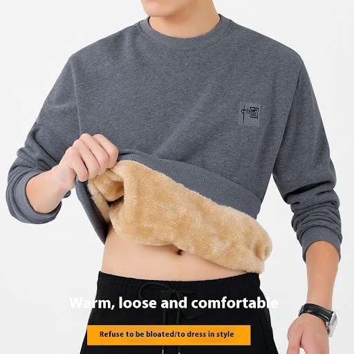 Title 4, High Quality Fleece-lined Thick Lambskin Sweate...