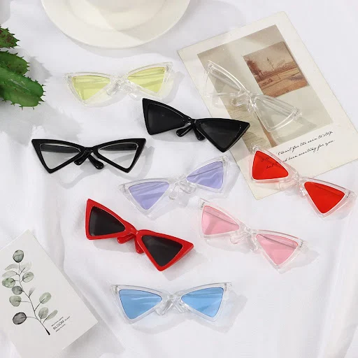 Fashioning Cat Glasses Triangle Frames Mirror Square Glasses Multicolor Optionally Cools Take a Photograph Props Pet Acc