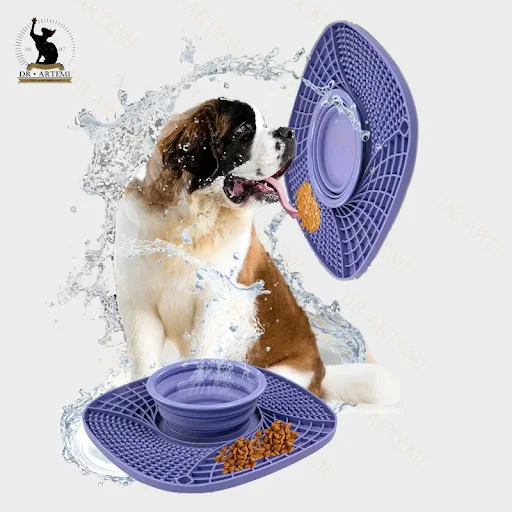 Foldable Pet Cat Dogs Silicone Placemat Lick Mat Slow Food Bowl With Suction Dog Water Feeder Supplies