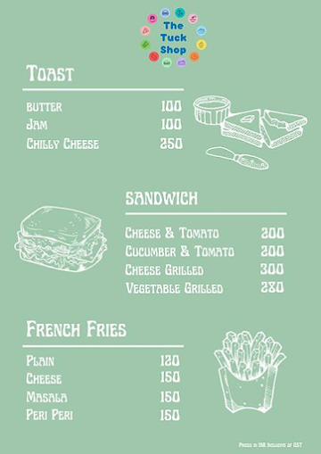 The Tuck Shop menu 