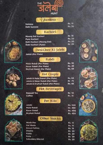 The Jalebi Hunt menu 