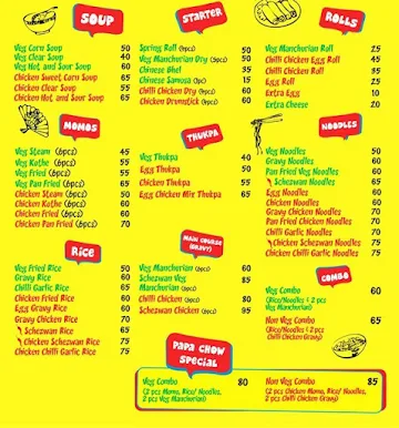 Papa Chow menu 