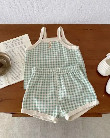 Summer Suspender Vest + Shorts 2-piece Suit Baby Sleevele... - 3