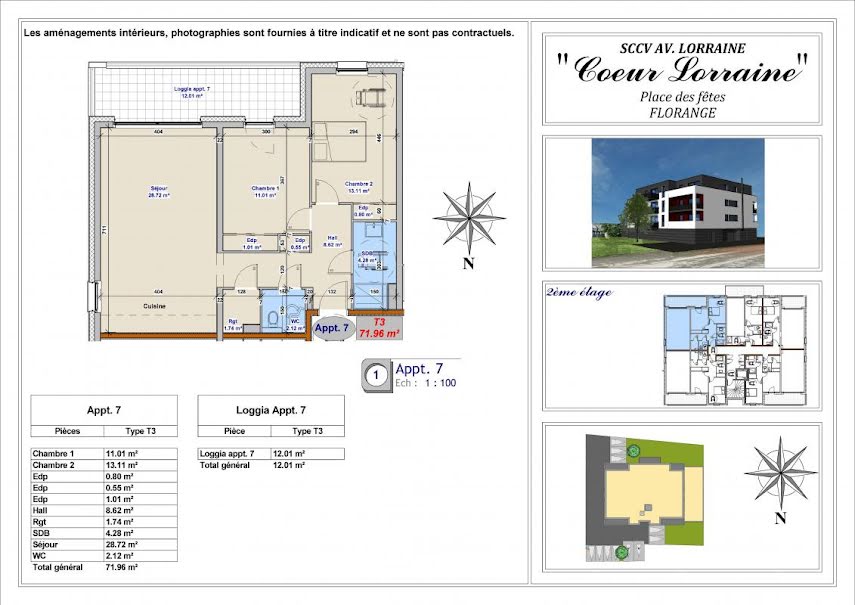 Vente appartement 3 pièces 71.96 m² à Florange (57190), 249 000 €